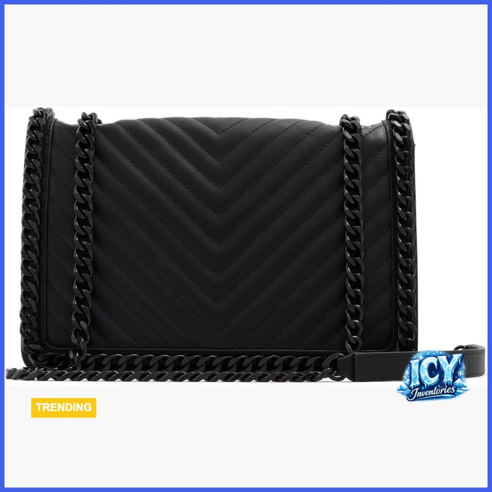 Faux Leather Crossbody Bag with Adjustable Chain Strap